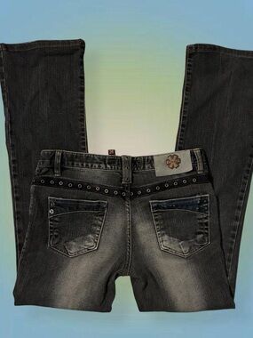 Black Studded Y2K Back Pocket Jeans